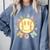 Groovy Retro Floral Happy Smiling Face Baseball Mom Comfort Colors Sweatshirt Denim Groovy Retro Floral Happy Smiling Face Baseball Mom Comfort Colors Sweatshirt Denim