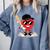 Heart Playing Baseball Valentine Baseball Comfort Colors Sweatshirt Denim