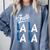 LA Baseball Fan Christmas FA La La Holiday Blue Theme Comfort Colors Sweatshirt Denim
