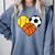Mom Sports Heart Soccer Basketball Baseball Softball Comfort Colors Sweatshirt Denim