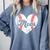 Mother's Day Distressed Heart Baseball Mom Mama Sport Fan Comfort Colors Sweatshirt Denim