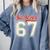 Number 67 Meme Six Seven Baseball Style Kids Boy Teen Comfort Colors Sweatshirt Denim Number 67 Meme Six Seven Baseball Style Kids Boy Teen Comfort Colors Sweatshirt Denim