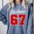 Number 67 Numbered Six Seven Baseball Jersey Style Team 67 Comfort Colors Sweatshirt Denim Number 67 Numbered Six Seven Baseball Jersey Style Team 67 Comfort Colors Sweatshirt Denim