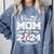 Proud Mom Of a 2024 Senior Baseball Mom 2024 Graduate Comfort Colors Sweatshirt Denim