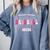 Retro Groovy Baseball Mom Proud Baseball Mom Comfort Colors Sweatshirt Denim