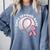 Save 2nd Base Breast Cancer Awareness Pink Ribbon Baseball Comfort Colors Sweatshirt Denim