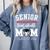 Senior Baseball Mom 2024 Senior Mom Class Of 2024 Baseball Comfort Colors Sweatshirt Denim