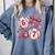 Six Seven Baseball Lover Sports Red Heart Bow Valentine Girl Comfort Colors Sweatshirt Denim