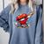 Valentines Day Baseball Dabbing Red Heart Love Boys Comfort Colors Sweatshirt Denim