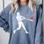 Valentines US Baseball Player Silhouette Heart Comfort Colors Sweatshirt Denim