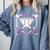 I Wear Purple For Alzheimers Awareness Baseball Heart Ribbon Comfort Colors Sweatshirt Denim