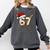 67 Baseball Xmas Lights Santa Hat Holiday Comfort Colors Sweatshirt Pepper