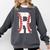 Baseball Alphabet Monogram Initial Letter R Comfort Colors Sweatshirt Pepper