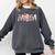 Baseball Mom With Pink Bow Comfort Colors Sweatshirt Pepper