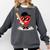 Heart Playing Baseball Valentine Baseball Comfort Colors Sweatshirt Pepper
