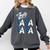 LA Baseball Fan Christmas FA La La Holiday Blue Theme Comfort Colors Sweatshirt Pepper