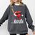 Valentines Bruh Red Heart Playing Baseball Men Boys Kids Comfort Colors Sweatshirt Pepper