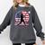 Women's Batter Patriotic American Flag Baseball Silks Comfort Colors Sweatshirt Pepper