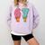 Baseball Ice Cream Drip 6 7 Kids 67 Birthday Comfort Colors Sweatshirt Crimson