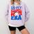 In My Baseball Mom Era Groovy Baseball Mother's Day US Flag Comfort Colors Sweatshirt Crimson
