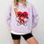 Heart Playing Baseball Valentines Day Comfort Colors Sweatshirt Crimson