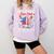 Hit Hard Run Fast Turn Left Baseball Cream Drip Crossed Bats Comfort Colors Sweatshirt Crimson