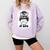 Mom Of Both Volleyball And Baseball Mom For Women Messy Bun Comfort Colors Sweatshirt Crimson