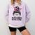 In October We Wear Pink Baseball Mom Messy Bun Breast Cancer Comfort Colors Sweatshirt Crimson