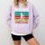 Women's Retro Hit Hard Run Fast Turn Left Baseball Lover Comfort Colors Sweatshirt Crimson