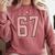 6 7 Number 67 Baseball Meme Tee For Women Comfort Colors Sweatshirt Orchid