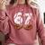 67 Trend Baseball Glove Number Style Comfort Colors Sweatshirt Orchid