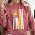 American Flag Baseball Mom Team Comfort Colors Sweatshirt Orchid