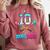 Baseball 10 Year Old Ice Cream Drip 10th Bday Double Digits Comfort Colors Sweatshirt Orchid