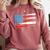Baseball American Flag Patriotic USA Pride Comfort Colors Sweatshirt Orchid