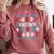 Baseball Catcher Ugly Christmas Sweater Pattern Sports Xmas Comfort Colors Sweatshirt Orchid