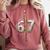 Baseball Drip Number 67 Sports Player Six Seven Meme Fan Comfort Colors Sweatshirt Orchid