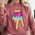 Baseball Ice Cream Drip Home Plate Glove Respect Drip 2 Side Comfort Colors Sweatshirt Orchid