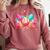 Baseball Ice Cream Drip Style Melt Ice Cream Youth Boys Comfort Colors Sweatshirt Orchid