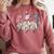 Baseball Mama Lightning Bolt Checkered Varsity Mother's Day Comfort Colors Sweatshirt Orchid