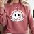 Baseball Mom Era Ball Mom Smile Face Groovy Mother's Day Comfort Colors Sweatshirt Orchid