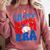 In My Baseball Mom Era Groovy Baseball Mother's Day US Flag Comfort Colors Sweatshirt Orchid