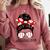 Baseball Mom Leopard Messy Bun Game Day Comfort Colors Sweatshirt Orchid