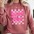 Baseball Mom And Pink Grid Sports Mother Mama Player Comfort Colors Sweatshirt Orchid