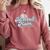 Baseball Mom Sporty Retro Baseball Team Momma Gray Comfort Colors Sweatshirt Orchid