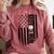 Baseball Mom USA Flag Baseball Mama Day Vibes Mama Comfort Colors Sweatshirt Orchid