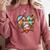 Baseball Mom Valentine Leopard Heart Softball Mother's Day Comfort Colors Sweatshirt Orchid