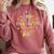 Groovy Retro One Thankful Baseball Mom Thanksgiving Fall Comfort Colors Sweatshirt Orchid