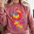My Heart Is On That Field Cute Baseball Mom Women Comfort Colors Sweatshirt Orchid