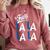 LA Baseball Fan Christmas FA La La Holiday Blue Theme Comfort Colors Sweatshirt Orchid