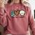 Peace Love Baseball Lover Motif For Women Pink Baseball Mom Comfort Colors Sweatshirt Orchid